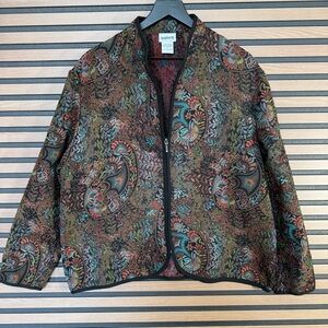 BonWorth Paisley Tapestry Jacket Zip Front L